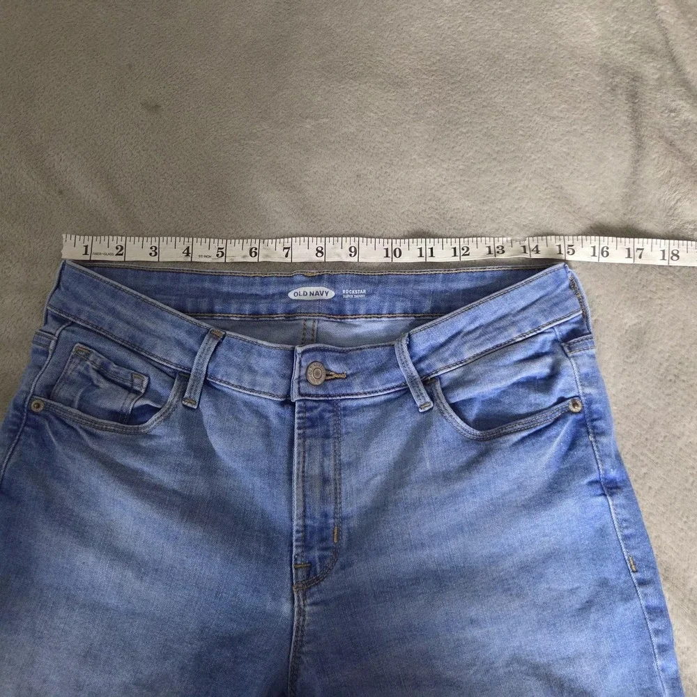 Old Navy Jeans Womens 8 Blue Light Wash Mid Rise Rockstar Super Skinny Stretch